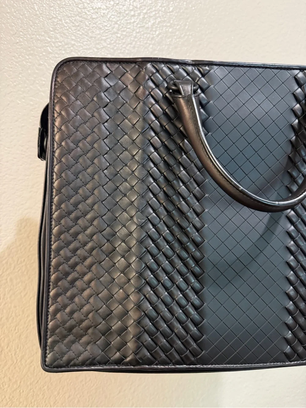 Bottega Veneta Black Intrecciato Leather Briefcase